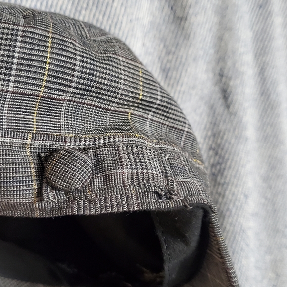Military Hat - Fine Grey Plaid - Cotton-Lined - Size 57 cm - EUC - Picture 5 of 11